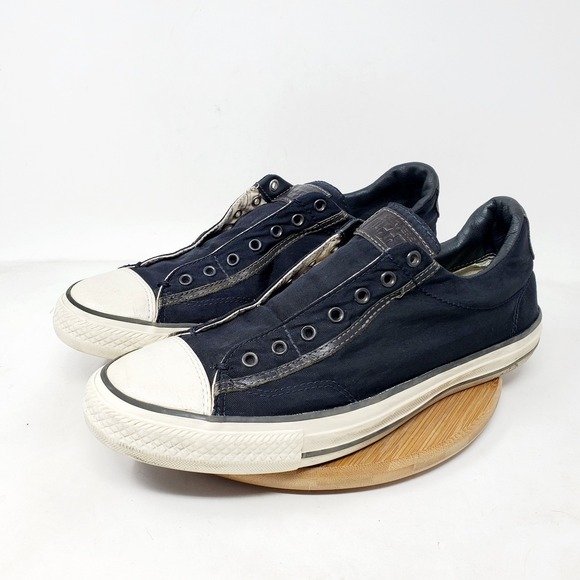 Converse John Varvatos Slip On Shoes Mens 9 Vintage Black Laceless Sneakers - Picture 2 of 14